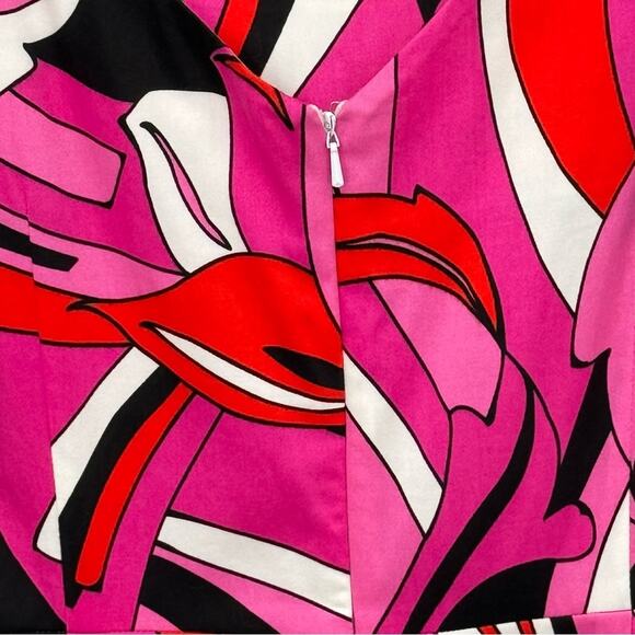 Madison Studio pink geometric print fit and flare sleeveless knee length dress - Picture 5 of 7